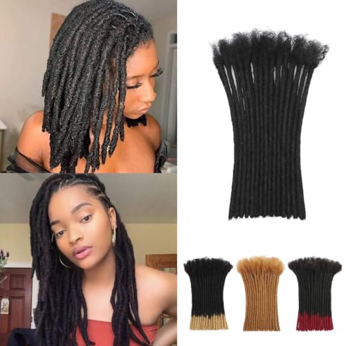 Loc Extensions 0.4cm Width 6 Inch 10 Strands Soft Locs Human Hair Locs(1B)