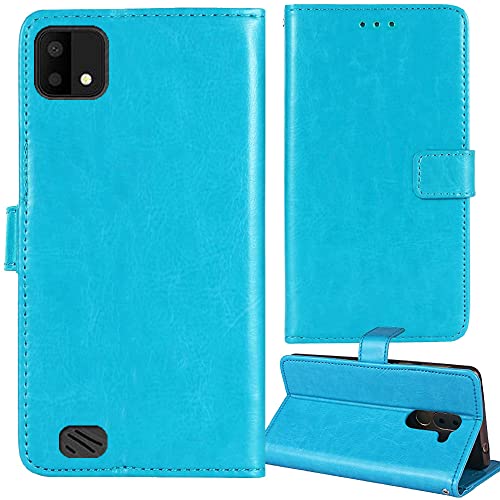 Lankashi Flip Premium Retro Business Cuir Housse Coque Étui pour Orange Neva Leaf 5.99' Cas Magnétique Téléphone Couverture Protecteur Portefeuille Cover Case Support Book Stand (Bleu)
