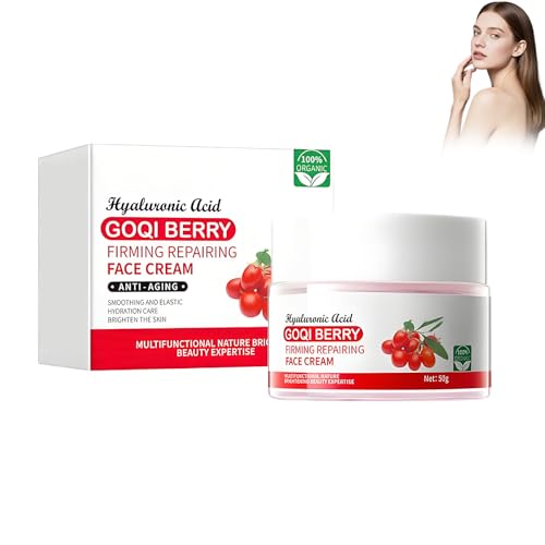 Crema facial antiarrugas de bayas de Goji, 50 g, crema hidratante antienvejecimiento y arrugas para el día y la noche, una crema facial iluminadora para mujeres y hombres, reduce las arrugas, hidrata
