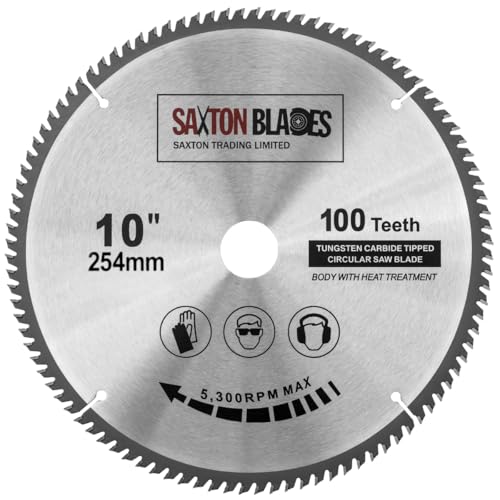 Image of TCT254100T Saxton TCT Circular Wood Saw Blade 254mm x 30mm Bore x 100T for Bosch Makita Dewalt