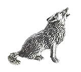  Heulender Wolf Vögel, Tiere & Natur Handgefertigt in UK Zinn Revers