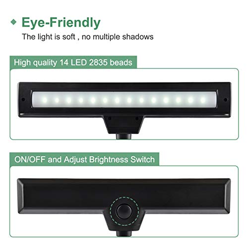 Music Stand Lights, Piano Light, Clip on Light, GLORIOUS-LITE 14 LED 2 Levels of Brightness Bed Light, Battery Operated Book Reading Light for Piano, Travel, Desk and Bed Headboard(NOT Rechargeable)
