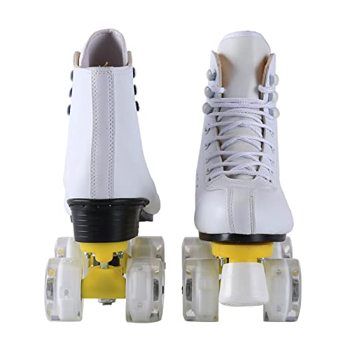 Ugboiu Roller Skates For Men And Women, Black Derby Roller Skates With 4 Shiny Wheel, Classic Double-Row Roller Skates For Indoor And Outdoor #TOP3