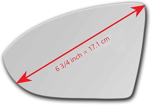 Miniatura 2 de Nuevo espejo de repuesto con adhesivo de tamaño completo para Volkswagen | Golf 2015 – 2021 | Jetta 2019 – 2024 | 2015 – 2024 GTI | Vista lateral