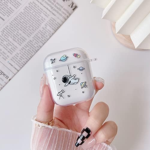 ZTOFERA Clear Case for Apple Airpods 1 & 2, Shockproof Protective Airpods Case Cover, Cute Astronaut Pattern for Girls Boys Women, Anti-Scratch Portable Airpods Charging Case, Flying Astronaut