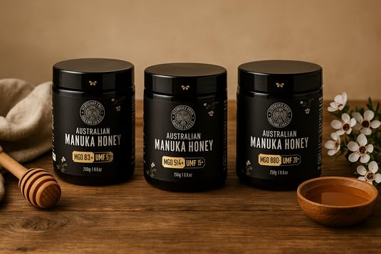 Pack trío de miel Manuka australiana, MGO 83+, 514+, 880+ miniatura 1