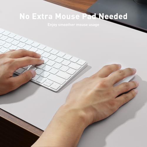 Image of Aothia Large PU Leather Desk Pad Protector - Non-Slip Mouse Pad & Writing Mat for Office /Home, Waterproof, Easy to Clean (23.6 inch x 13.7 inch, Pale Lavender White)