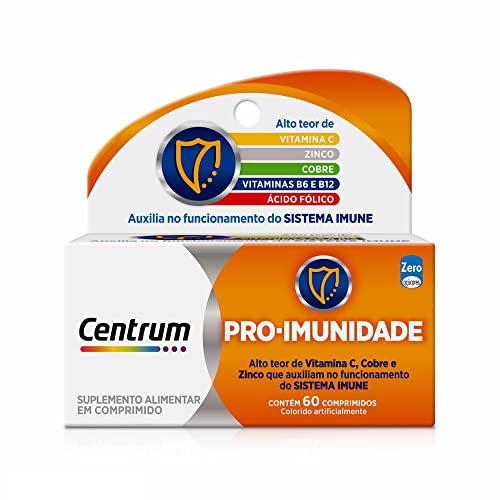 Centrum Pro Imunidade, Suplemento Alimentar com Vitamina C, Vitamina B e Zinco, 60 comprimidos