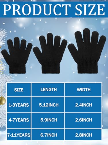 Image of EBOOT 3 Pairs Winter Kids Gloves Warm