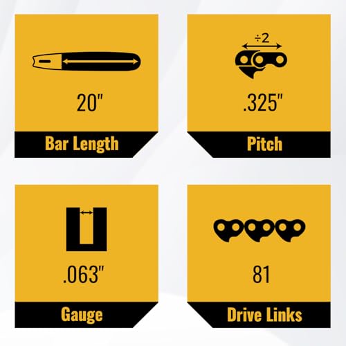 3 Pack 20 Inch Semi-Chisel Chainsaw Chain, .325" Pitch .063" Gauge 81 Drive Links Replacement Saw Chain Compatible with STIHL Husqvarna Craftsman Poulan Greenworks by AFILADO - Image 2