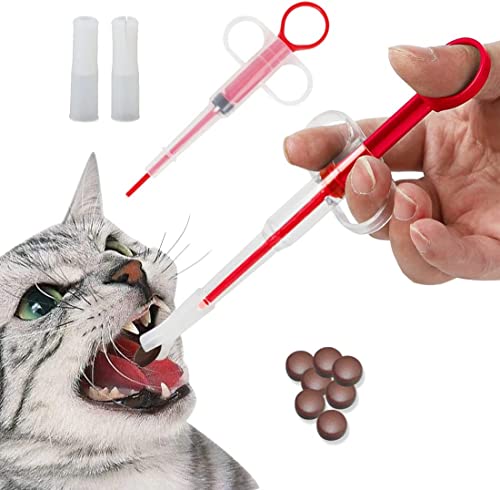 YOKIA Pet Medicine Feeder (1 Pack) Cat Dog Puppy Soft Tip Medical Feeding Versus Control Rods,Pet Pill Dispenser Suit, Red