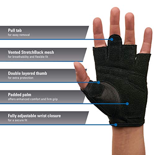 Harbinger Women's Power Gloves For Weightlifting, Training, Fitness, And Gym Workouts With Stretchback Comfort Black Small #TOP2