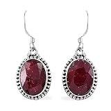 Facettierte Rubin-Edelstein-Ohrringe in ovaler Form