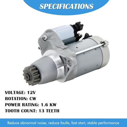 Starter Motor Replacement Compatible with Toyota Camry, RAV4, Corolla, Highlander, Sienna, Matrix, Avalon, Venza, Lexus RX330, RX350, ES300, ES350 Scion tC, xB Replace# 17825N 13-Teeth by A ABIGAIL - Image 2