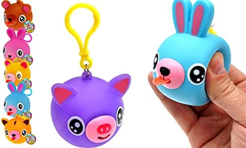 JA-RU Animal Squeeze Ball w/ Keychain 2.5" Squeaky Ball 4344-6s image 4