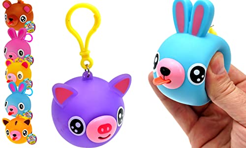 JA-RU Animal Squeeze Ball w/ Keychain 2.5' (1...