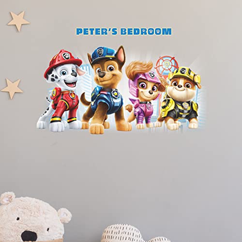 RoomMates Paw Patrol Peel and Stick Giant Wall Decals with Alphabet for Personalization, Vinyl, Blue, Red, Pink, Yellow, Removable Repositionable, No Sticky Residue, For Smooth Surfaces