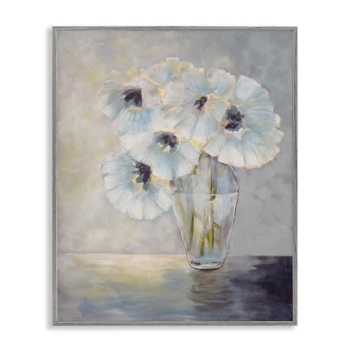 Delicate White Flower Bouquet Still Life, 11 x 14 Inch Framed Giclée Print