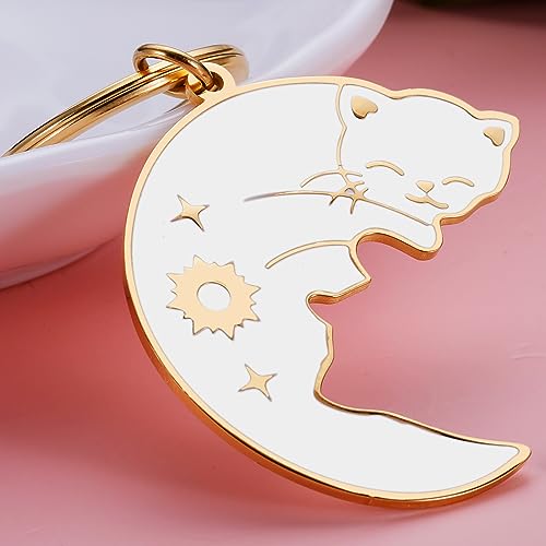 Image of XPENMULBOJA Couple Gifts for Boyfriend Girlfriend Fathers Day Cat Dad Keychain Anniversary Matching Couple Stuff for Wife Husband Him Her Christmas Stocking Stuffer for Women Men Cat Lover