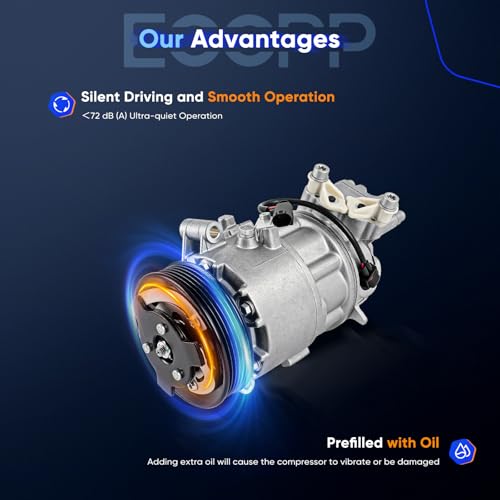 Image of ECCPP A /C Compressor with Clutch 2004-2012 Fit for BMW 116I 1.6L 2010-2020 Fit for BMW 318i Coupe 2L for BMW Series AC Compressor