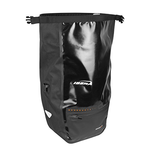 Ibera Panniers Bike Bags 30L (Pair) - Waterproof & with Quick Release/Clip-On System - Bike Saddle Bags For Rear Rack with Rain Cover & 19.8 lbs Capacity - Saddle Bag Bicycle Fits Most Racks (Black) - Thumbnail 6