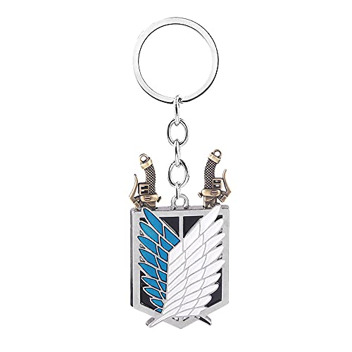 Image of AOT Wings of Freedom Charm Keychain - Shingeki No Kyojin Chain - Anime Gifts for Men Women and Fans, Wings of Freedom Keychain, One Size