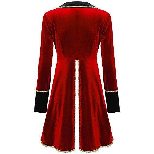 Moily Women's Velvet Victorian Steampunk Tailcoat Ringmaster Circus Show Blazer Jacket Party Wear2