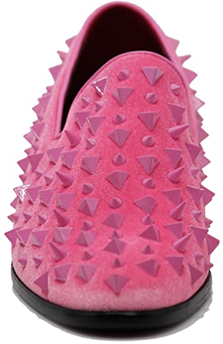 Image of SPK16 Men's Vintage Spike Dress Loafers Slip On Fashion Shoes Classic Tuxedo Dress Shoes
