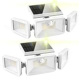 Otdair 188 LED Solar Lights Outdoor, 3 Modes Solar Motion Lights Outdoor, IP65 Waterproof Security Lights, Adjustable Super Bright Flood Lights for Garden Yard Garage Patio Pathway White 2 Pcs