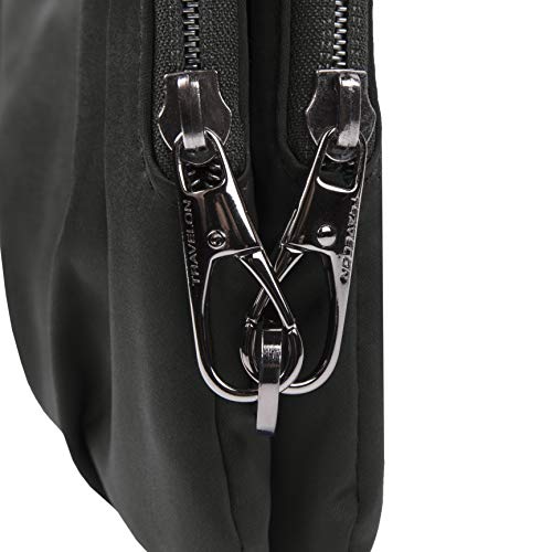 Travelon Double Zip Crossbody Clutch, Black, 8.5 X 5.5 X 1.5 #TOP6