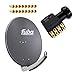 Produktbild Antenne Fuba 85x85 cm Alu Anthrazit DAA 850 A mit LNB Octo 0,1 dB PremiumX PXO zum Direktanschluss von 8 Teilnehmern Digital HDTV FullHD 3D tauglich inkl. 16 F-Stecker vergoldet