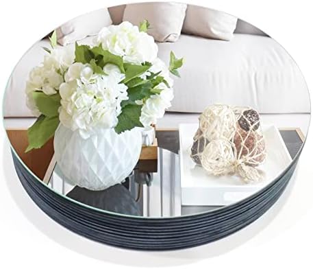 VASUHOME 12" Round Mirror Plates, Circle Mirror Centerpieces for Table Centerpieces & Wedding Party Christmas Decorations, Small Round Mirror Set for Wall, Set of 12, 2mm