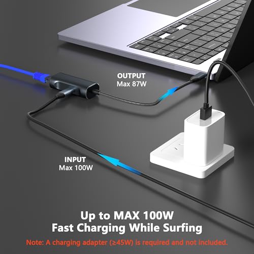 Adaptador Ethernet para Chromecast con Google TV y carga USB C de 100W 2
