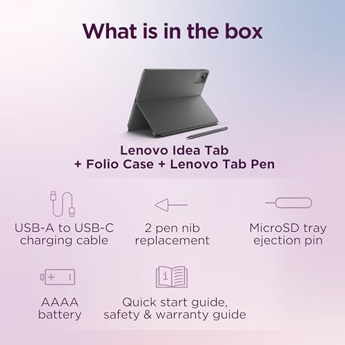 Lenovo Idea Tab - College Tablet - 11″ 2.5K IPS Touchscreen Display - 90Hz - MediaTek Dimensity 6300-4 GB Memory - 128 GB Storage - Integrated Arm Mali-G57 MC2 - Tab Pen and Folio Case by Lenovo - Image 7