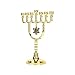 BRTAGG Candle Holders Menorah with 7 Branches, 17cm Height, Star of David Design - Gold Plated Jewish Home Décor (Model 4346)