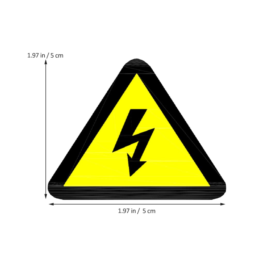 Autocollant D'avertissement Haute Tension Jaune Triangle 20 Feuilles | Adhésif, Signal de Caution pour Boîtier et Matériel, Lot de 20 Feuilles pour Chantier et Usine