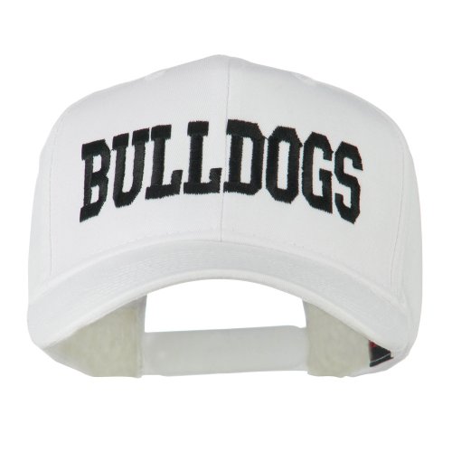 e4Hats.com Sports Team Bulldogs Embroidered Cap - White OSFM