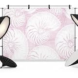 Coastal Shell Purple Pink Backdrop 10x8ft Summer Ocean Shell Beach Photography Backdrop Fabric Photoshoot Background Tapestry Banner for Birthday Baby Shower Decoration Party Video Photo Studio Props