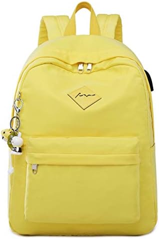 Silver Tulip Laptop Backpack College Shoulders Bags Children School Book Bags Girls Travel Canvas Backpack (yellow, Large with USB Port)