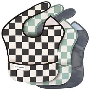 Tiny Twinkle Baby Bibs Mess Proof Baby Bib Weaning Bibs Waterproof Feeding Bibs For Toddlers 6-24months Machine Washable and Adjustable Side Closure Great for Travel Baby Food Bibs