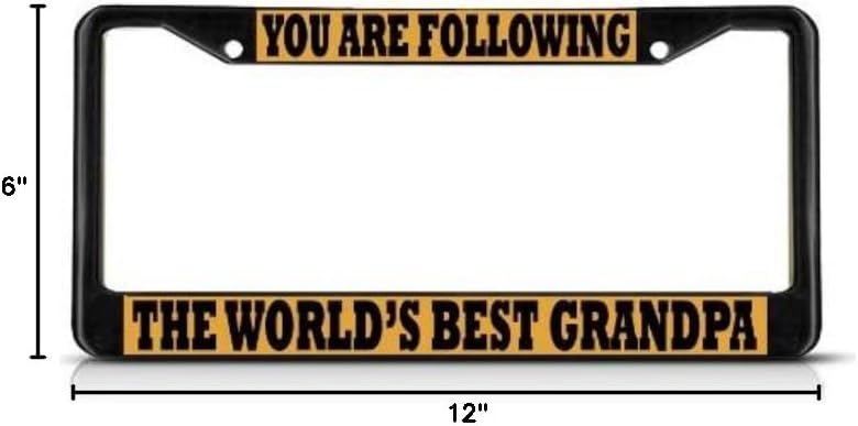 Fastasticdeals You are Following The Worlds Best Grandpa License Plate Frame Tag Holder Cover