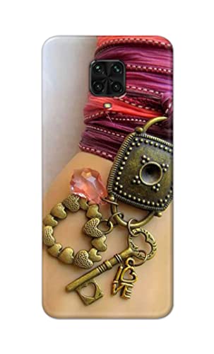 Image of Girl Hand with Keychain Hard Back Case Cover for Poco M2 Pro /Redmi Note 9S Back Cover -(J5) VNS2228