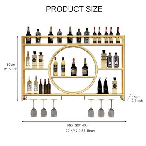 Support verres à vin suspendu rustique pour différents types de verres et bouteilles - 4