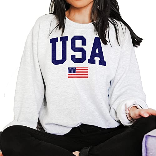 USA Sweatshirt - American Flag - United States - 4th Of July Sweatshirt - Patriotic Shirt - Red White & Blue - Unisex Crewneck Sweatshirt4