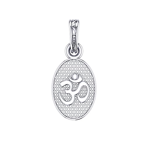 Pendentif OM en argent sterling 925 petit modèle avec sa chaîne raffinée pour homme et femme