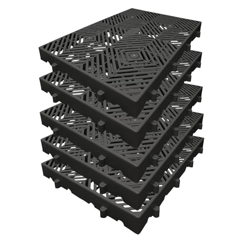 Plastic Pallet, Safety Storage Nestable Shipping Grid Pads, 2pcs HDPE Automotive Non-Slip Platform Firm Warehouse Pad for Supermarket Pet (5pcs-23.6x15.7x2IN)