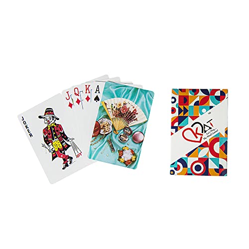 Image of KAT 3 Piece Playing Cards Plastic Coated Design A C D Multicolour Pack Premium Art Card Paper Decks for Bridge Rummy Poker Holi Diwali Taash Game Nights Party & Fun