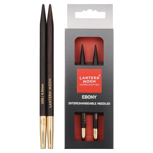 Image of Lantern Moon Ebony Wood Interchangeable Circular Knitting Needles 4 inch (10cm) | US Size 6 (4mm)