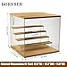 DORYBEN Acrylic Display Case with Adjustable LED Light, 5 Tier Clear Display Box Dustproof Showcase for Action Figures, Collectibles and Mini Toys, Assembly Display Cabinet(Wood 12.5×12.2×11.8in)