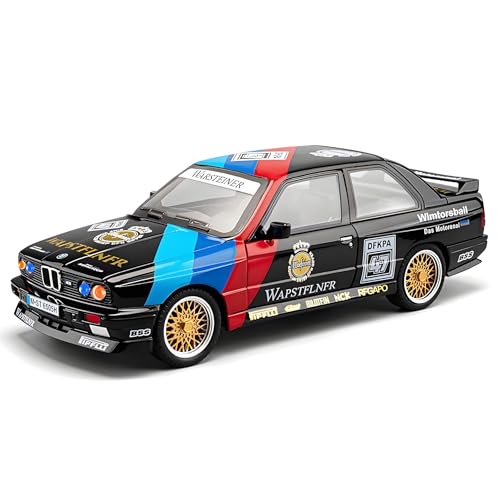 Image of B.M.W M3 1988 E30 DTM Flower Edition 1:24 Diecast Metal Car-Openable Doors,Sound&Light,Pull Back Action,Collectible Toy Car for Kids&Realistic Model Collector - Black